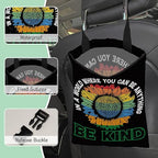 Peace Car Trash Bag,Be Kind Hanging Drawstring Car Garbage Bag,Waterproof Canvas Car Back Seat Organizer with Adjustable Buckle,for Vehicles,SUVs,Camping,Road Trips