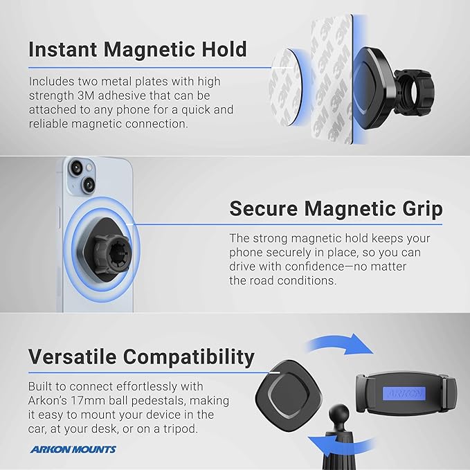 ARKON Mounts Magnetic Phone Car CD Slot Mount Holder for iPhone X 8 7 6S Plus 8 7 6S Galaxy S8 Note 8
