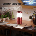 Lichamp LED Camping Lantern, 4 Pack Battery Powered Flashlight for Power Outages, Portable Collapsible Hanging Light Essentia