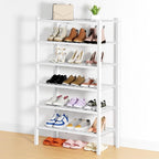 Smiry Shoe Rack, 6 Tier Thick Bamboo Shoe Organizer, Stackable Free Standing Wooden Shoe Storage Shelf for Closet, Entryway, 