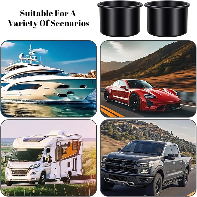 Cup Holder Insert,2 Packcup Holder Inserts for Car,Universal Plastic Recessed Cup Container Universal for Rv Boat Car Couch G