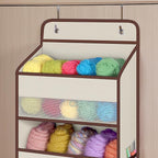 Univivi 1 Pack Over The Door Organizer, Non-Tilting Over The Door Organizer Hanging Door Storage With 5 Large Compartments 6 