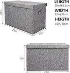 popoly Large Toy Box Storage with Lid, Collapsible Sturdy Toy Chest Storage Bin Box with Rivets Handles for Kids, Boys, Girls