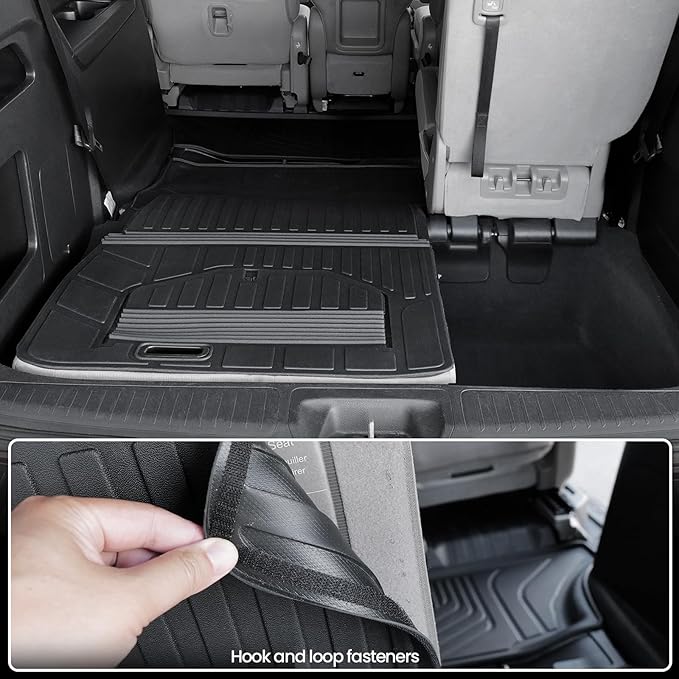 Cargo Mat for 2018-2026 Honda Odyssey Fold Down 3rd Row Seat into The Well, All Weather TPE Trunk Cargo Liner Mat Accessories(Cargo Liner for Stowed Flat 3rd-Row Seating)