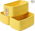 MiniArk Small Storage Baskets for Organizing | Closet Organizer Bins | Shelf Toy Basket | Woven Rope Baskets | Cube Decorativ