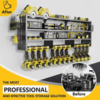 49" W Large Power Tool Organizer Wall Mount, 4 Layer Heavy Duty Metal Tool Storage Rack with 12 Drills Holder, Utility Racks 