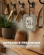 Neutral Christian Square Citrus Car Air Freshener 4 Pcs, Beige Religious Bible Verse Hanging Air Freshener for Cars Bathroom 