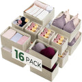 Kootek 16 Pack Drawer Organizer Clothes, Dresser Drawer Organizers for Clothing Fabric Foldable Closet Organizers and Storage