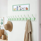 Dseap Coat Rack Wall Mount - 38” Long 10-Tri-Hooks Heavy Duty Coat Hanger Rail Wall Hooks for Hanging Coats Hats Clothing Clo