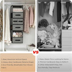 GRANNY SAYS Hanging Closet Organizer 6 Shelves, Closet Organizers and Storage with 5 Drawers, 6 Side Pockets Closet Hanging O