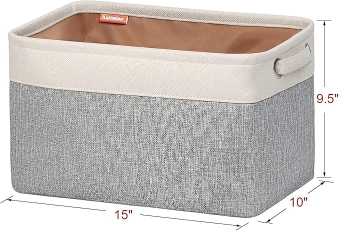 Kntiwiwo Foldable Storage Bin Collapsible Fabric Storage Basket Cube with Durable Handles Closet Organizer Bins for Organizin
