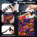 Car Trash Bag Large Hanging Can for Back of Seat, Cute Waterproof Car Garbage Bag for Vehicle, Travelling, Outdoor Colorful Skull Pattern