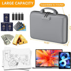 DocSafe Fireproof File Organizer with Lock, Hard-Shell Case Fireproof Document Box with 13 Pocket Accordion File Folder, Port