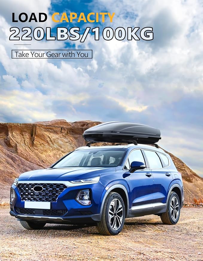 Tuyoung Roof Rack Cross Bars Compatible with 2019-2023 Hyundai Santa Fe & Santa Fe Hybrid, 220lbs Lockable Anti-Theft Aluminum Roof Rail Crossbars Luggage Carrier Kayak Bike Cargo Accessories