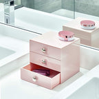 iDesign Plastic 3-Drawer Jewelry Box, Compact Storage Organization Drawers Set for Cosmetics, Dental Supplies, Hair Care, Bat