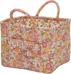 Boho Fabric Storage Basket, Large Capacity Laundry Basket, 12.2'' x 10.23'' x 10.23'' Collapsible Laundry Hamper with Easy Ca
