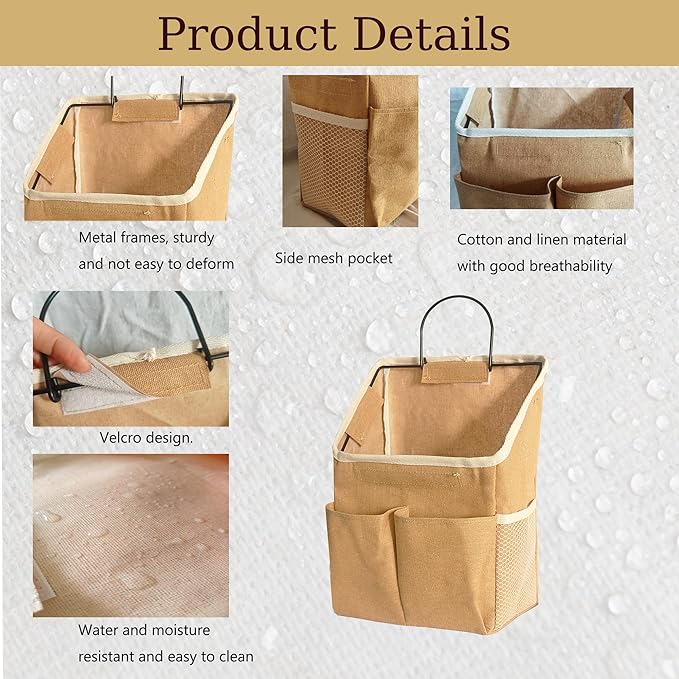 2pcs Wall Hanging Storage Bag,Wall Hanging Organizer Bags with Pockets, Wall Organizer Storage for Dormitory Bathroom Bedroom