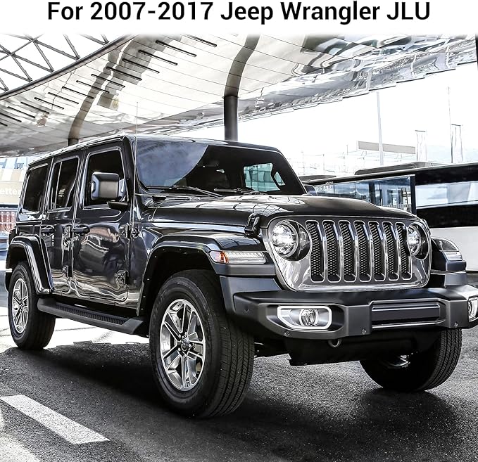 Hoolcar Windshield Sunshade Fits for 2018-2024 2025+ Jeep Wrangler JLU 8PCs Front & Side & Rear Window Sun Shade Sunscreen Heat Insulation Sun Visor Sun Reflector, 4-Door