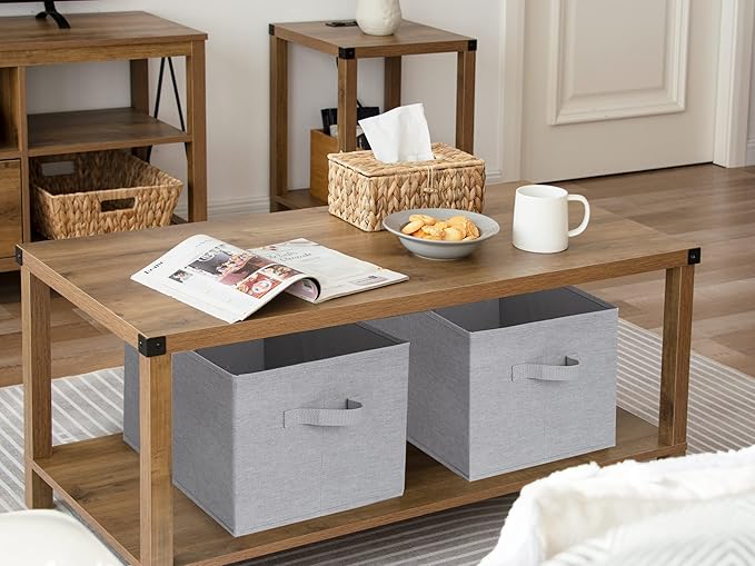 StorageWorks Fabric Storage Bins for Shelves, Closet Organization and Storage Baskets, Foldable Storage Bins Clothes Organize