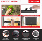 Firestone 2 Pack Retractable Automotive Sunshade Car Window Sunshades - Blocks 99% UV Rays, Lightweight & Compact Car Side Window Shade with Automatic Retract Button, Blocks Glare & Heat, Black