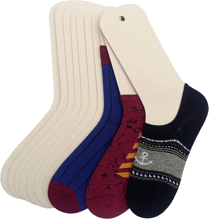 TATYZ Cardboard Sock Inserts Form Blockers, Sock Shaper and Organizer for Storage or Display - 10 PCS (Medium)