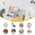 Plastic Organizer Container Box,36 Large Grids Clear Plastic Organizer Box with Adjustable Dividers Craft Organizers (Clear-4