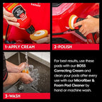 Griot's Garage 3" BOSS Correcting Foam Pads for Car Polishing, Buffing, Detailing and Light to Moderate Auto Paint Correction, Durable, Machine-Washable, Pack of 3
