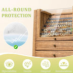 Jewelry Box Organizer, Rustic Wooden Jewelry Boxes for Women Girls, Large Storage Earring Holder Organizer Display for Earrin