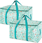 BALEINE 2-Pack Oversized Moving Bags with Reinforced Handles, Heavy-Duty Storage Tote for Clothes, Moving Supplies (Spring St