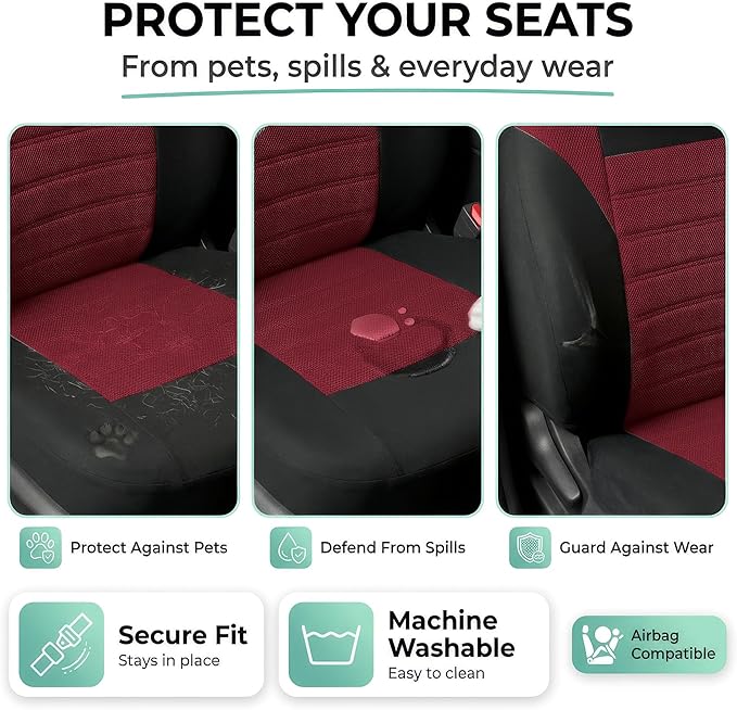 FH Group Automotive Car Seat Covers Front Set Premium 3D Air Mesh Front Seat Covers, Airbag Compatible Universal Fit Interior