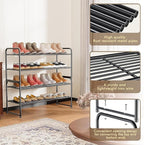 SUFAUY 2 Pack 2-Tier 33" Wide Shoe Rack, Shoe Shelf Storage Organizer for Entryway, Extra Large Capacity, Bedroom Footwear Or