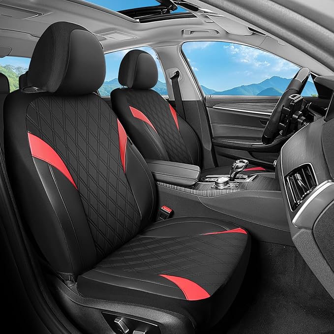 FLORICH Seat Covers Full Set, Leather Seat Covers for Cars, Waterproof Car Seat Protector Breathable, Front and Rear Seat Cov