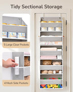 ULG 2-Pack Over-The-Door Organizer 5 Tiers, – Hanging Storage Organizer with 4 Mesh Side Pockets,Space Saving Closet Door Org