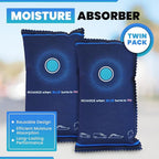 Quebec 2 x 350g Car Dehumidifier Bag | Moisture & Damp Absorber for Windscreens & Interior | 100% Leakproof, Reusable