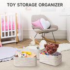 3-Pcs Shelf Baskets for Organizing, Closet Organizer Bins, Small Woven Baskets, Rope Toy Basket, Storage Basket for Shelves, 