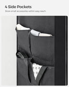 SONGMICS Portable Closet, Wardrobe Closet Organizer with Cover, 3 Hanging Rods and Shelves, 4 Side Pockets, 51.2 x 17.7 x 65.