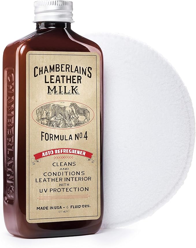 Leather Milk Auto Leather Conditioner and Cleaner with UV Protection - Auto Refreshener No. 4 - All Natural, Non-Toxic Auto
