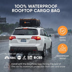 19 Cubic Feet Roof Bag – Safety Tested Heavy-Duty Waterproof Rooftop Cargo Carrier for All Cars & SUVs (with or Without Rack) – Includes Protective Mat & Storage Bag – Military-Grade 840D PVC