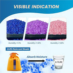 2X 500g Rechargeable Silica Gel Beads with 1 Cloth Bag, Indicating Blue Desiccants Beads [3-5mm] Moisture Absorber Desiccant 