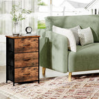 Somdot Dresser for Bedroom with 3 Drawers, Storage Organizer Chest of Drawers with Removable Fabric Bins for Closet Bedside L