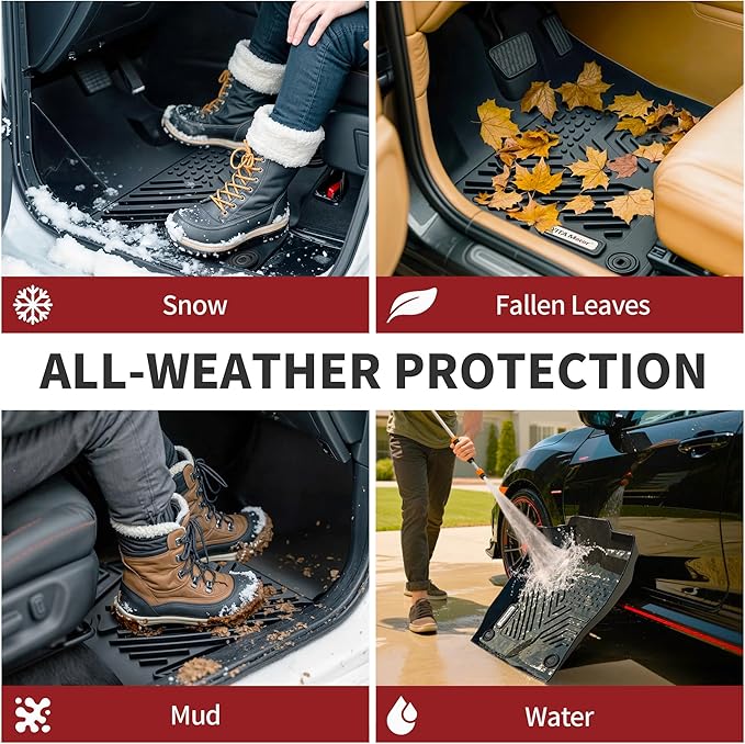 YITAMOTOR Floor Mats & Cargo Liner for Honda CR-V 2023 2024 2025 2026 (Gasoline), All Weather TPE Car Trunk Mat (Upper Position) Custom Fit Automotive Accessories, CRV 2 Row & Cargo Liner, Black