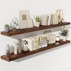 Fun Memories 72 Inch Floating Shelves for Wall, Fireplace Mantel Shelf with Invisible Heavy Duty Bracket, 8 Inch Deep Storage
