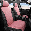 Sanwom Universal Front Leather Car Seat Covers Pink 2 Pcs Luxury Seat Covers, Anti-Slip Waterproof Auto Driver Cushions Fit S