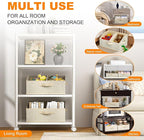 Closet Storage Bins 6 Pack, Large Closet Organizer Baskets with Divider & Handles,Trapezoid Fabric Shelf Organizers, Collapsi