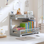 2 Pack 17IN Depth Under Sink Storage Organizer, Large 2-Tier Elegant Mesh Pull Out Shelf for Kitchen and Bathroom Cabinet Org