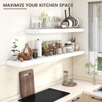 Floating Shelves for Wall, 72 Inch Wide x 12 Inch Deep Floating Shelves, Long Wood Floating Wall Shelf Shelves for Living Roo