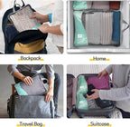 Compression Packing Cubes 8 Set, Dual Zipper Compression Packing Cubes for Travel, See-Through Mesh Packing Bags for Suitcase