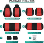 FH Group Automotive Full Car Seat Covers for SUV, Trucks, Sedan and More - Universal Fit Front High Back & Rear Solid Bench D