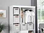 DECOMOMO Storage Baskets, 13x15x13 Storage Cube Bins with Labels for Organizing Shelves (Kallax / 4pcs, Light Texture Grey)