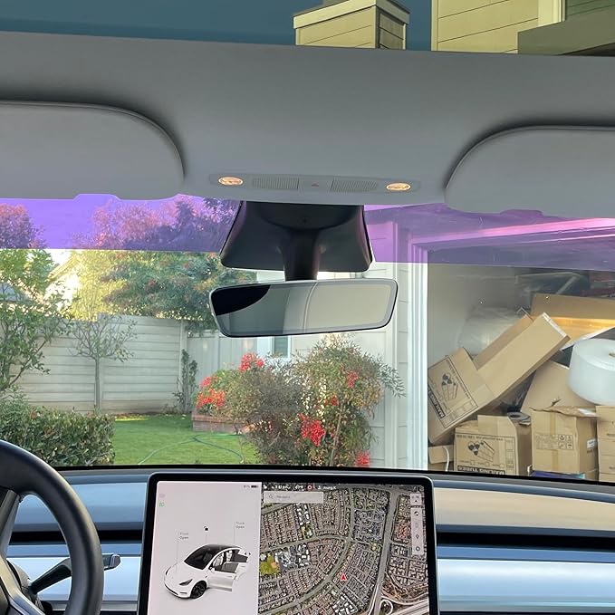 Front Windshield Sun Visor Strip Tint Film for Tesla Model Y Precut Premium DIY Car Window Tint Film (Purple)